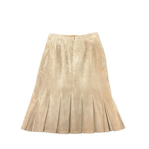Danier Vintage Tan Suede Pleat Colestial Cowgirl / Western Skirt, Size 2
